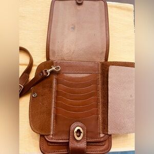 So. Many. Pockets! Classic Leather & Suede Crossbody with Shoulder Strap